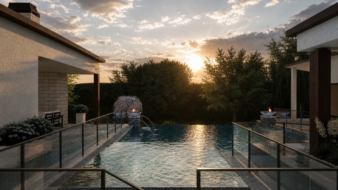 3D rendering of a custom pool design by DIY Pools & Spas