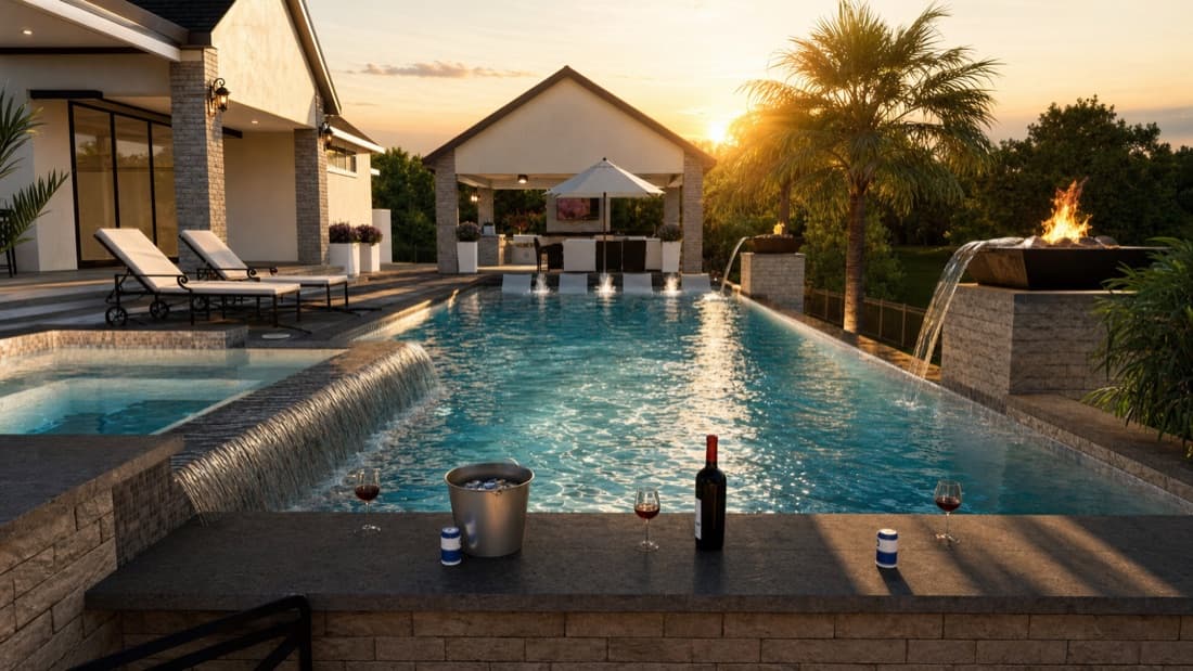 3D rendering of a custom pool design by DIY Pools & Spas