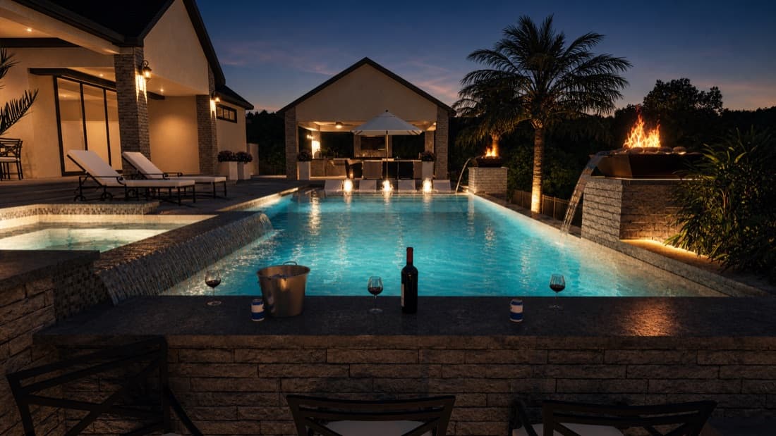 3D rendering of a custom pool design by DIY Pools & Spas